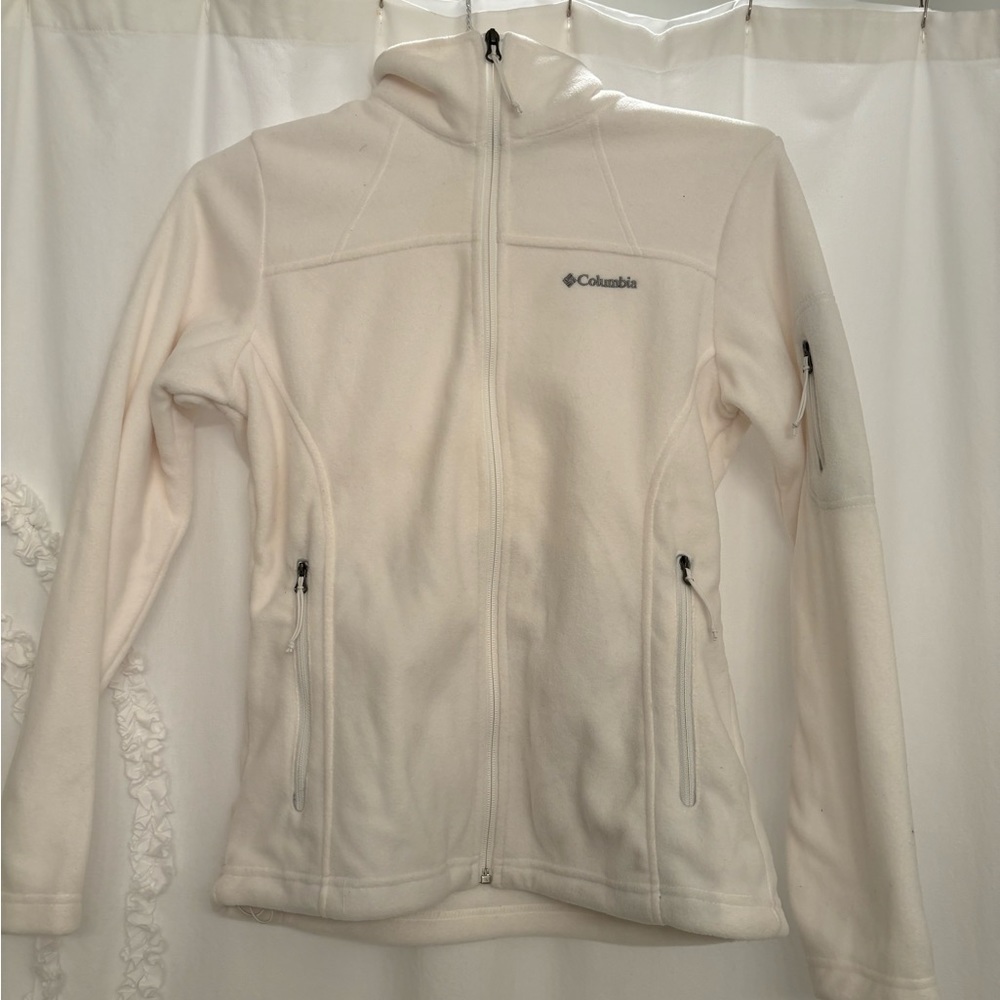 COLUMBIA WHITE FLEECE ZIPUP